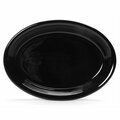 Tuxton China Concentrix 13.5 in. x 9.75 in. Oval Platter Coupe - Black - 6 pcs CBH-1352